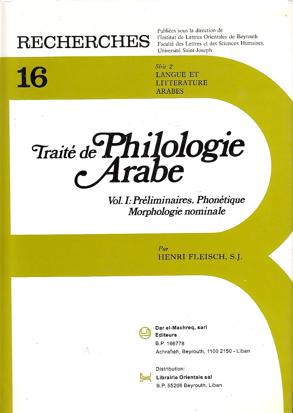 Traite de Philologie Arabe,